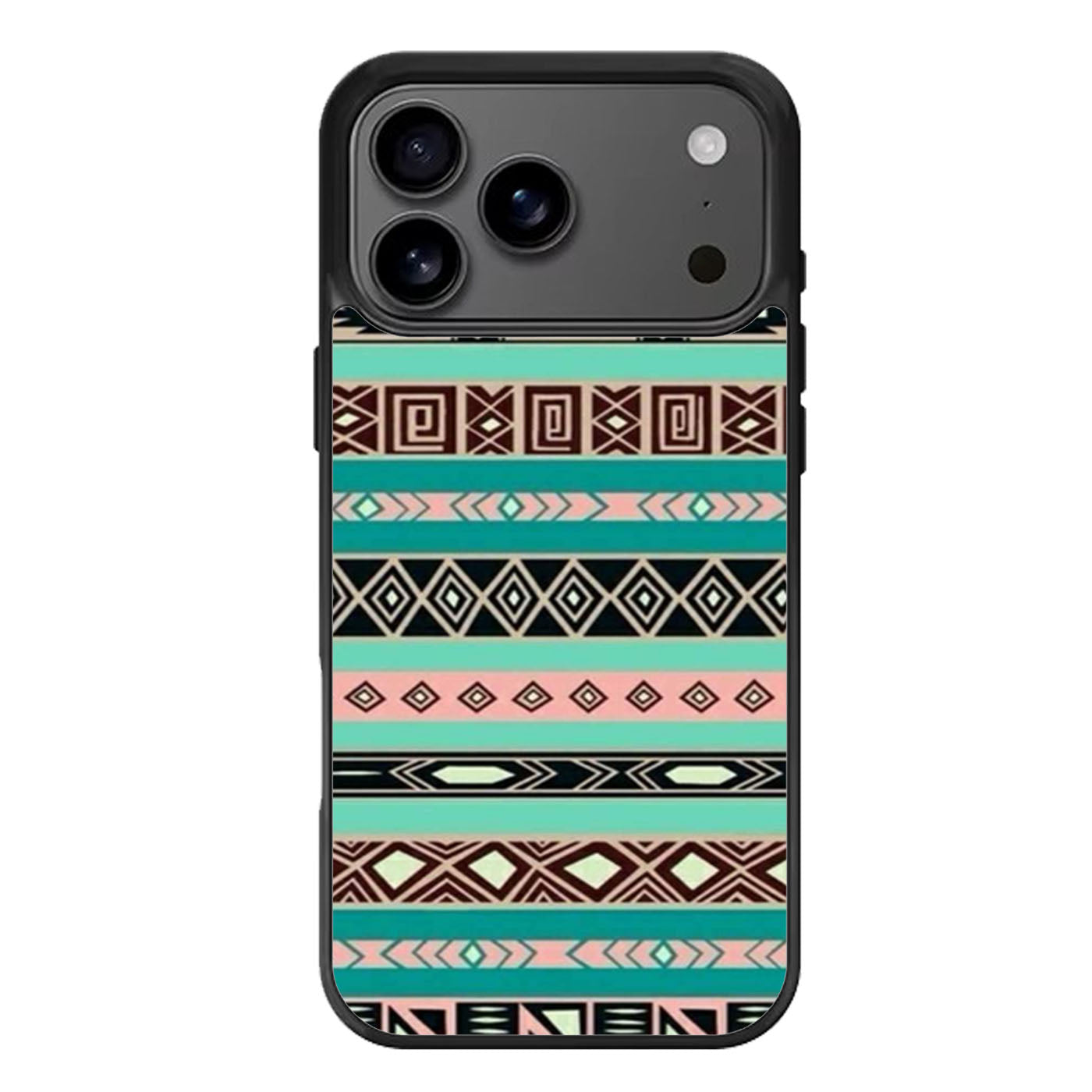 Aztec Blue Tribal Pattern iPhone 17 Pro Max Case