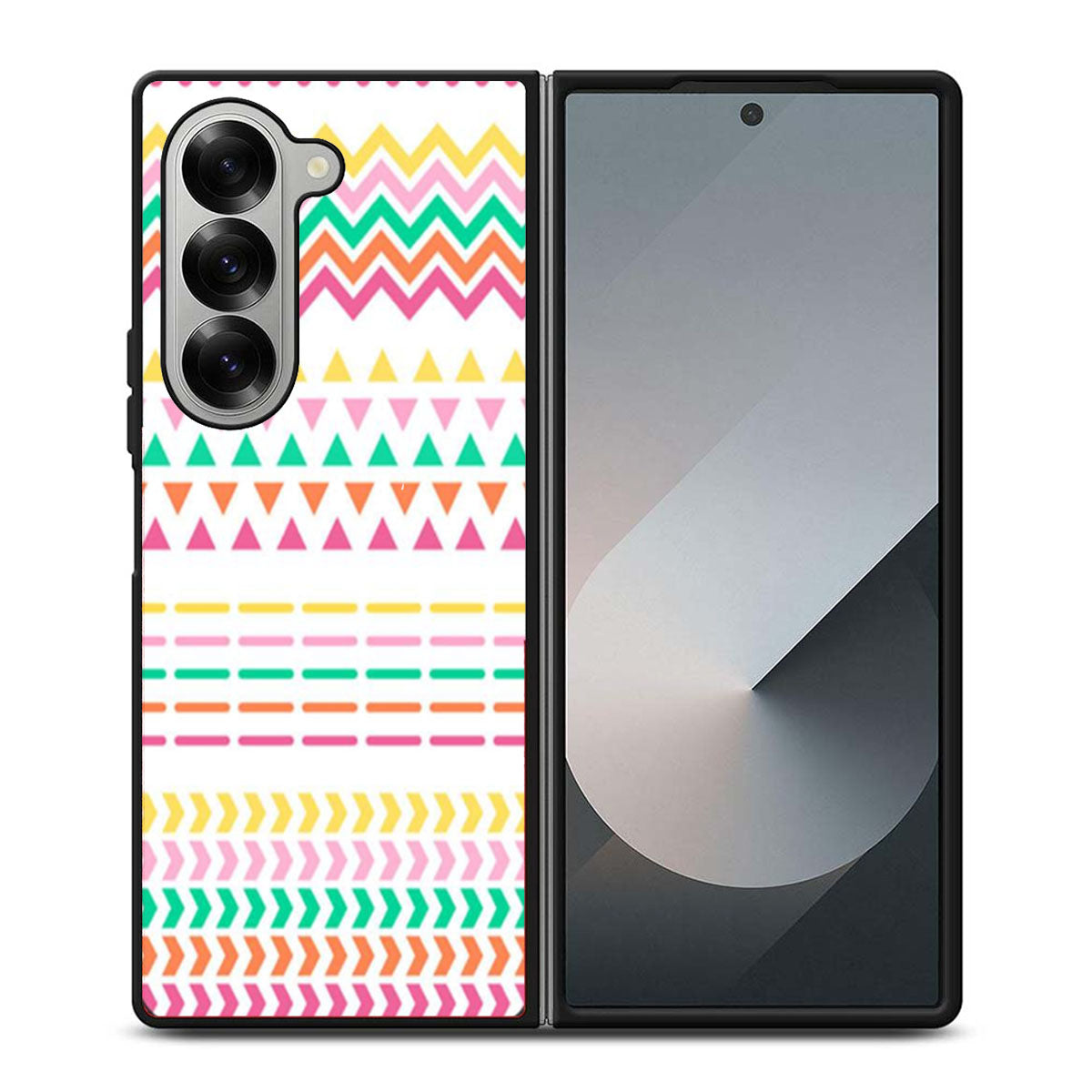 Aztec Geometric Tribal Pink Orange White Samsung Z Fold 6 Case