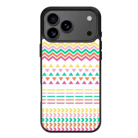 Aztec Geometric Tribal Pink Orange White iPhone 17 Pro Max Case