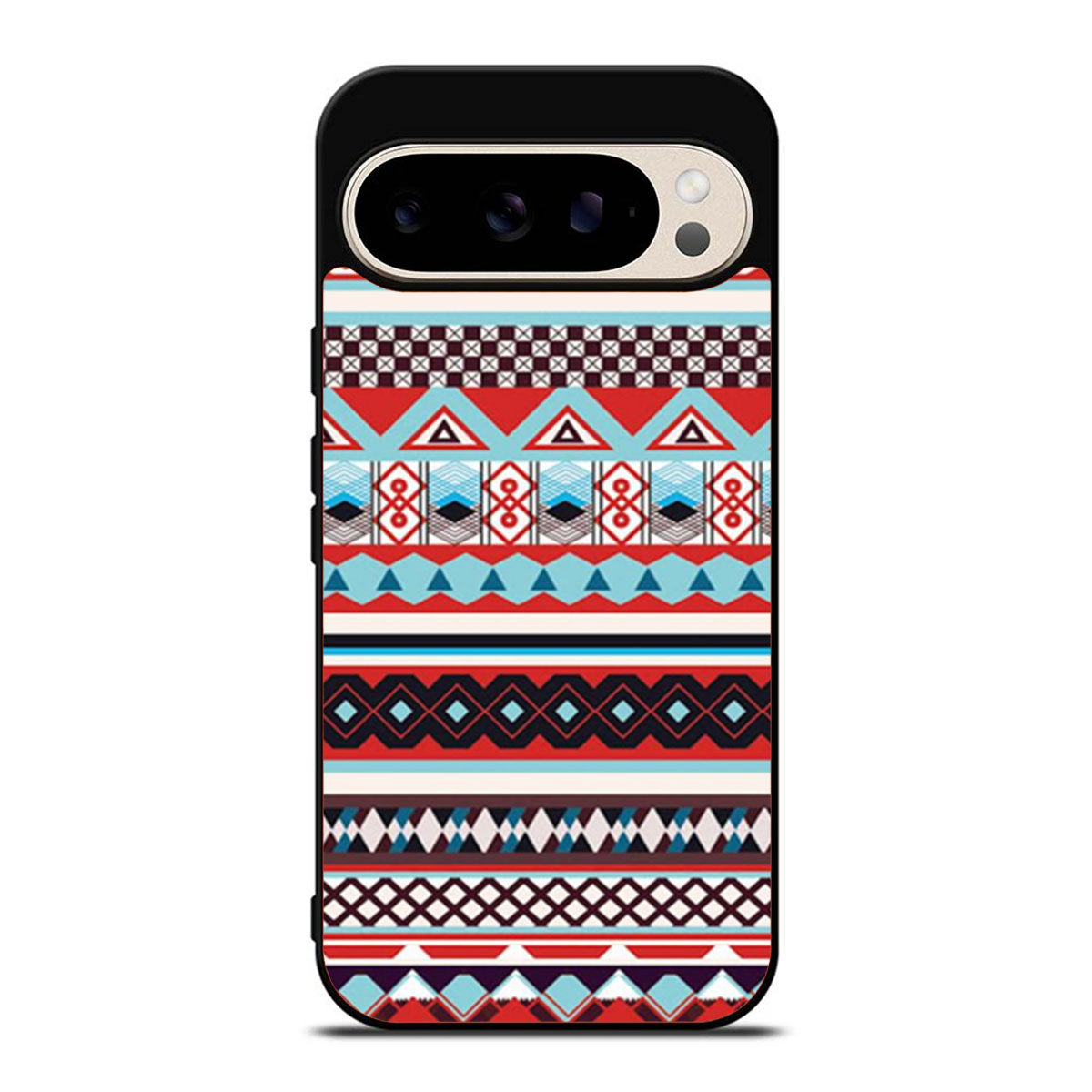 Aztec Tribal Geometric Pattern Blue Google Pixel 9 Pro Case