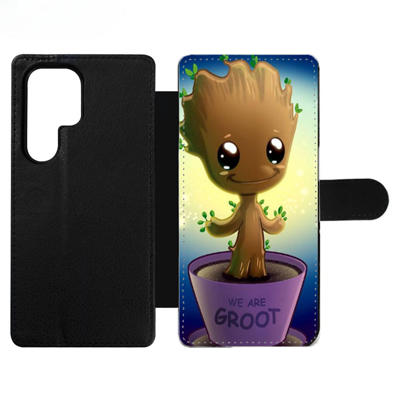 BABY GROOT IN POT GUARDIAN OF THE GALAXY Wallet Samsung Case