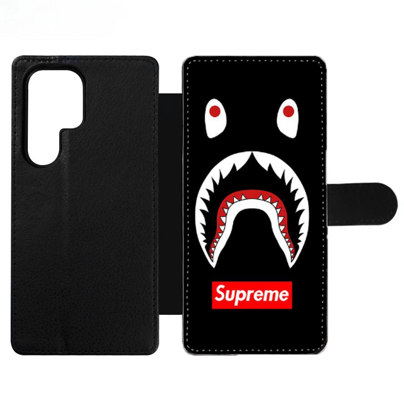 BAPE CAMO SHARK SUPREME BLACK Wallet Samsung Case