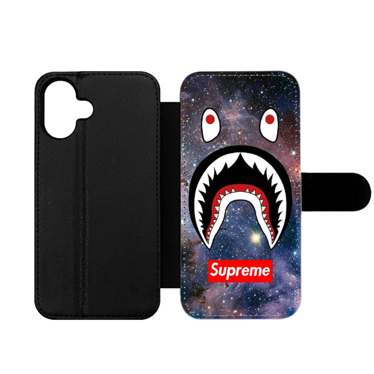 BAPE CAMO SHARK SUPREME NEBULA Wallet iPhone Case