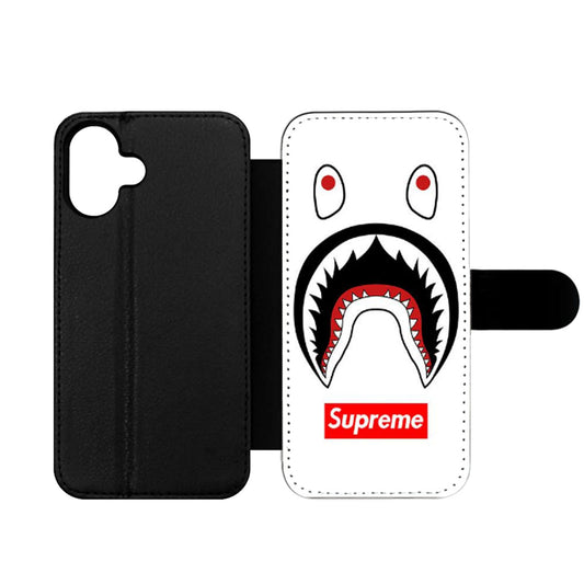 BAPE CAMO SHARK SUPREME WHITE Wallet iPhone Case