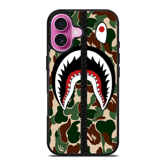 BAPE SHARK CAMO ZIP iPhone Case Cover