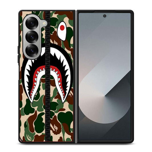 BAPE SHARK CAMO ZIP Samsung Z Fold 6 Case
