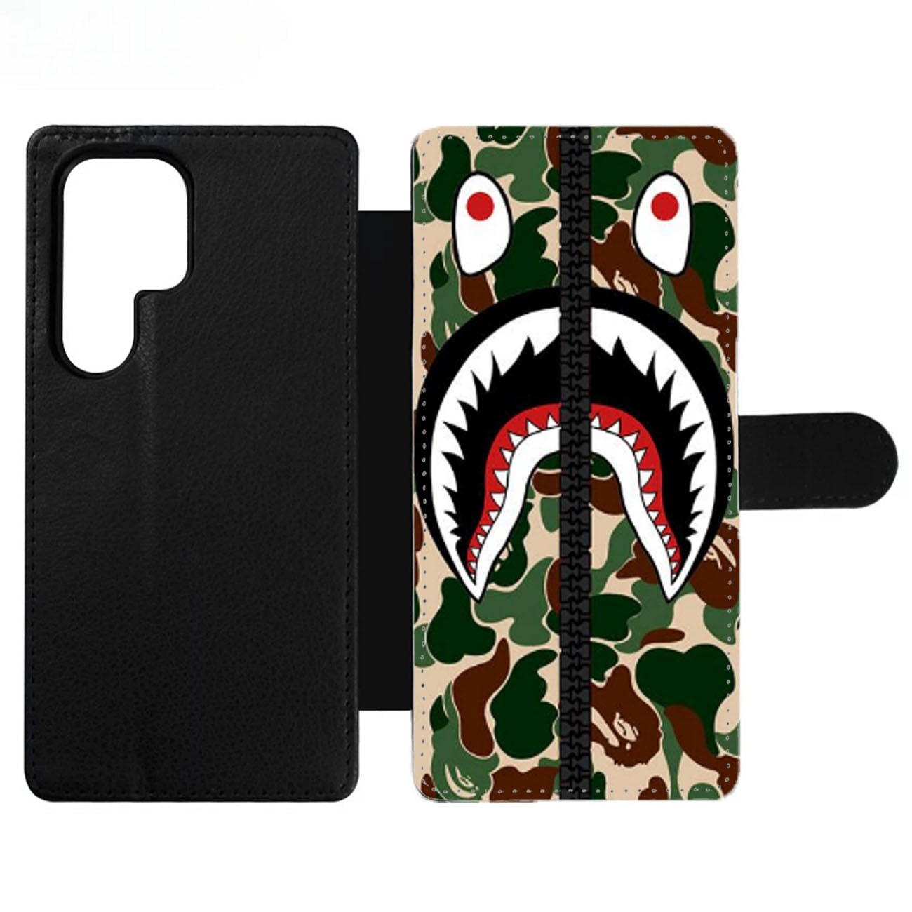 BAPE SHARK CAMO ZIP Wallet Samsung Case