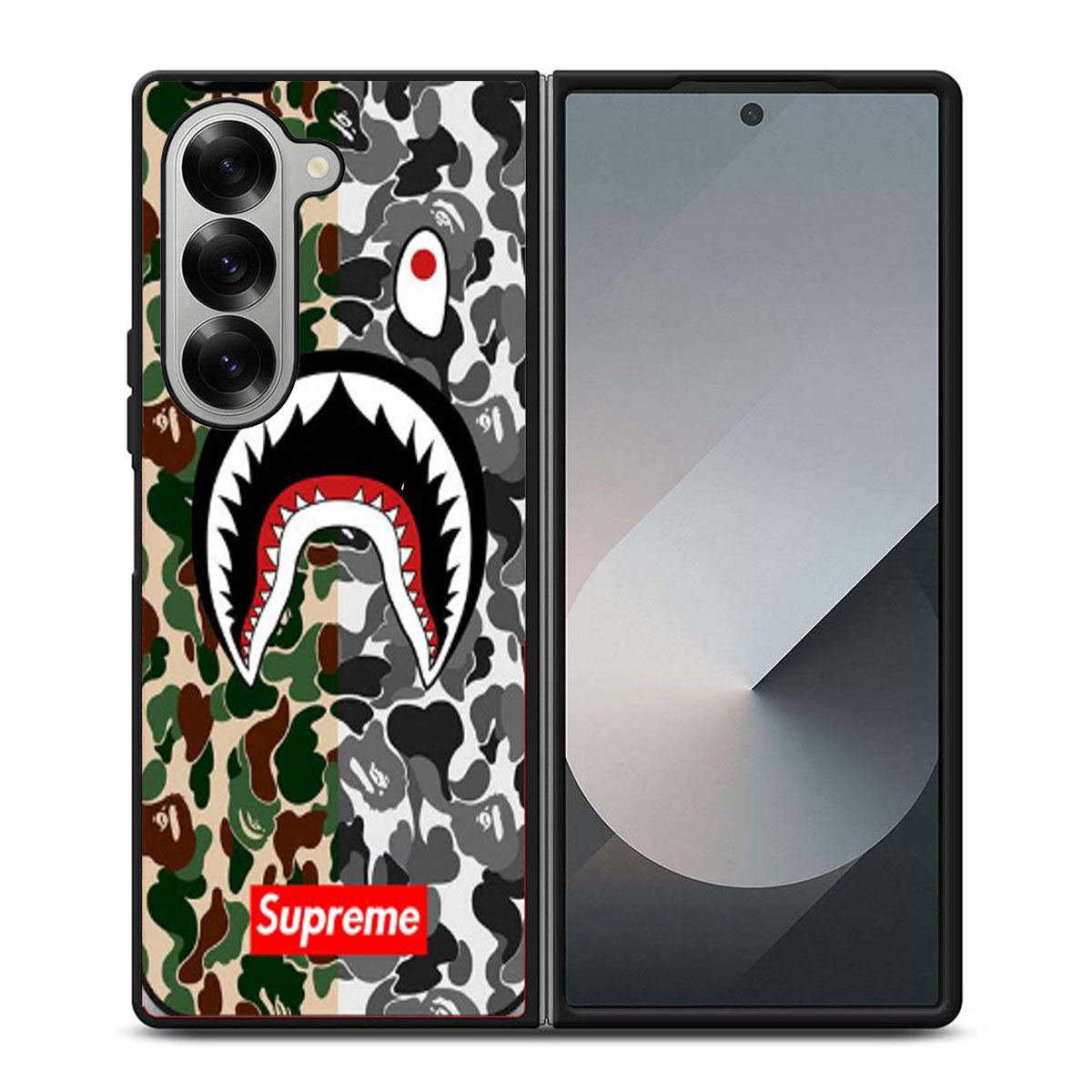 BAPE SHARK SUPREME CAMO TWO Samsung Z Fold 6 Case