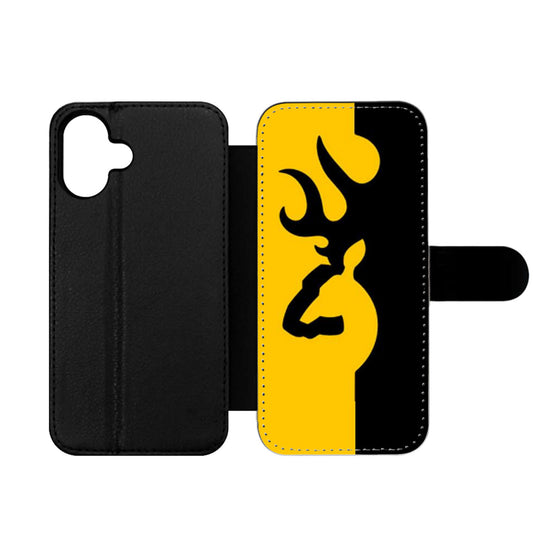 BROWNING LOGO BLACK YELLOW Wallet iPhone Case