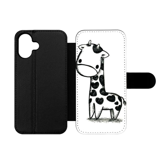 Baby Giraffe Sketch Wallet iPhone Case