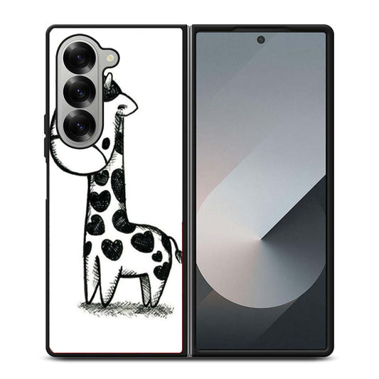 Baby Giraffe Sketch Samsung Z Fold 6 Case