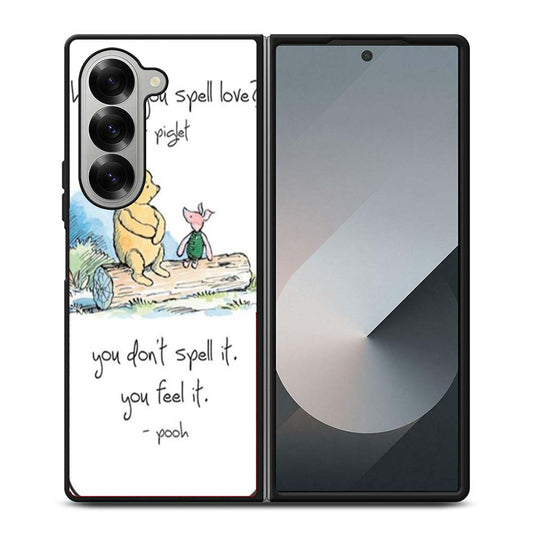 Baby Winnie The Pooh Piglet Love Quote Samsung Z Fold 6 Case
