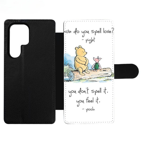 Baby Winnie The Pooh Piglet Love Quote Wallet Samsung Case