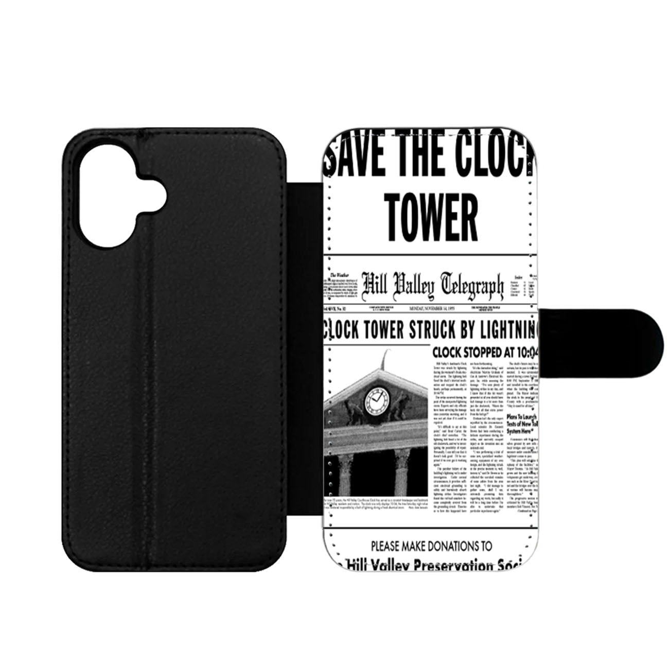 Back to the Future Save the Clock Tower Wallet iPhone Case