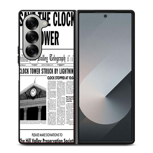 Back to the Future Save the Clock Tower Samsung Z Fold 6 Case