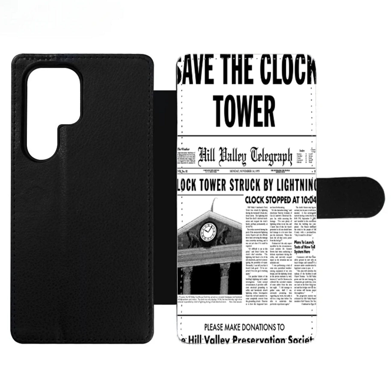 Back to the Future Save the Clock Tower Wallet Samsung Case