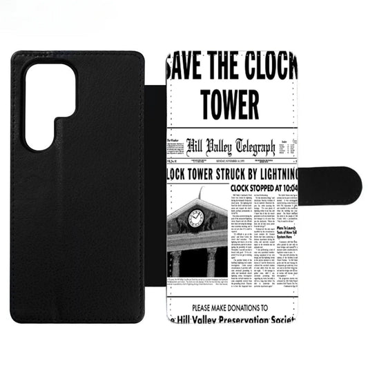 Back to the Future Save the Clock Tower Wallet Samsung Case