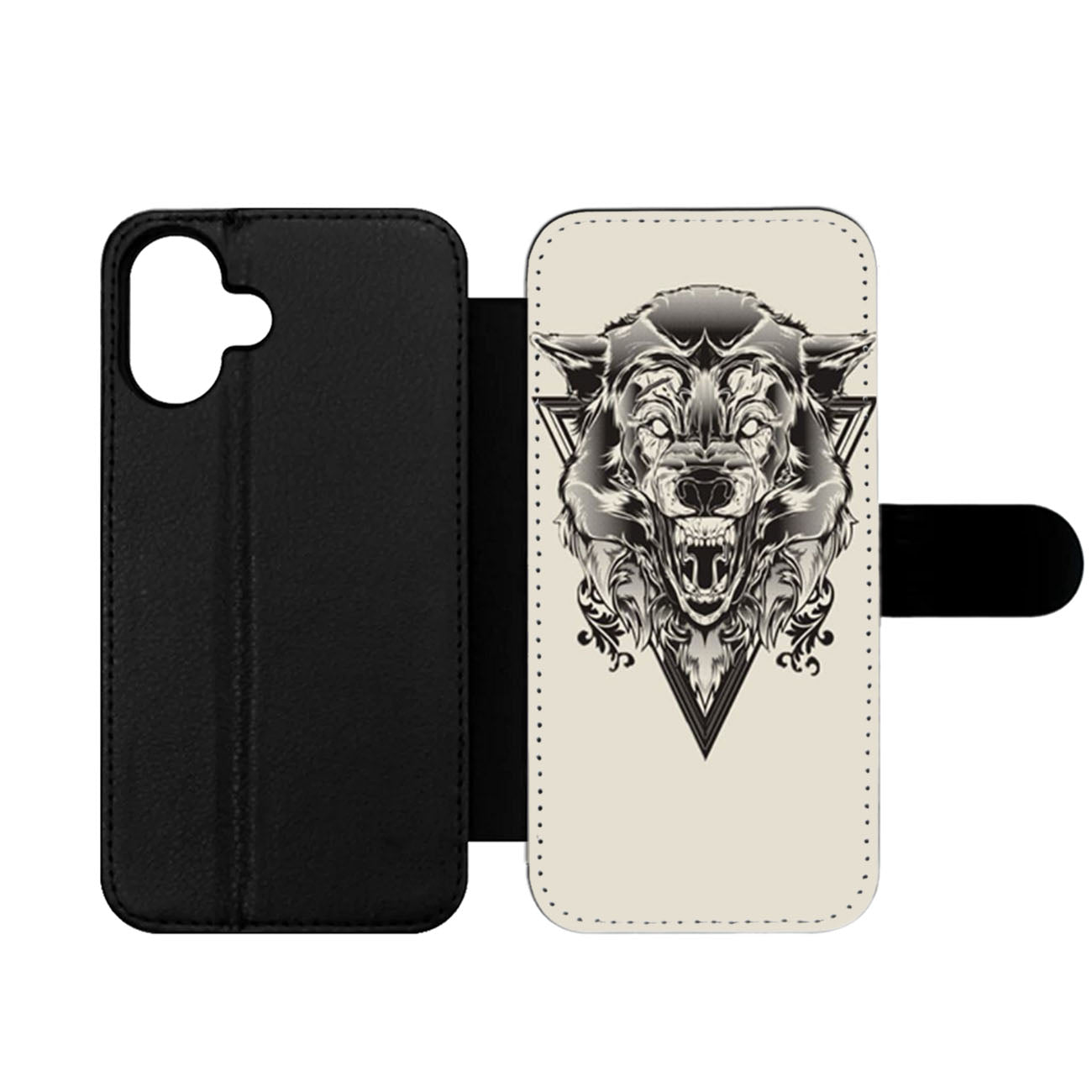 Badass Wolf by Joshua M Smith Wallet iPhone Case