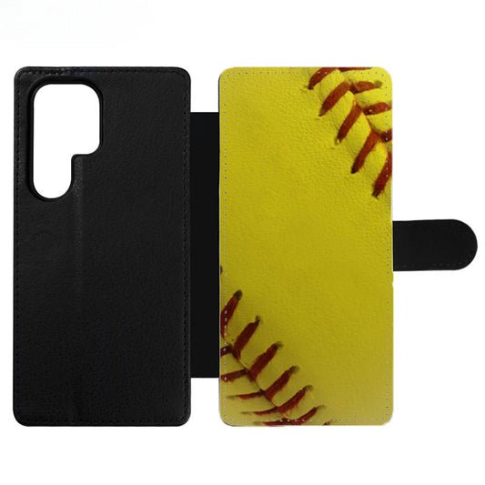 Ball Baseball Yelow Wallet Samsung Case