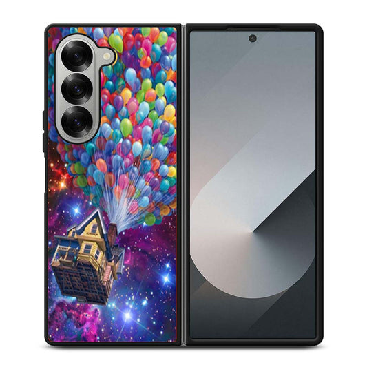 Balloons Flying House in Galaxy Nebula Samsung Z Fold 6 Case