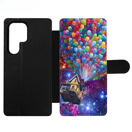 Balloons Flying House in Galaxy Nebula Wallet Samsung Case