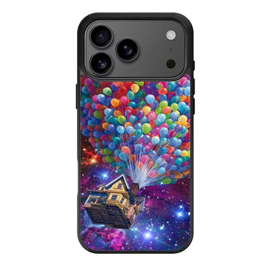 Balloons Flying House in Galaxy Nebula iPhone 17 Pro Max Case