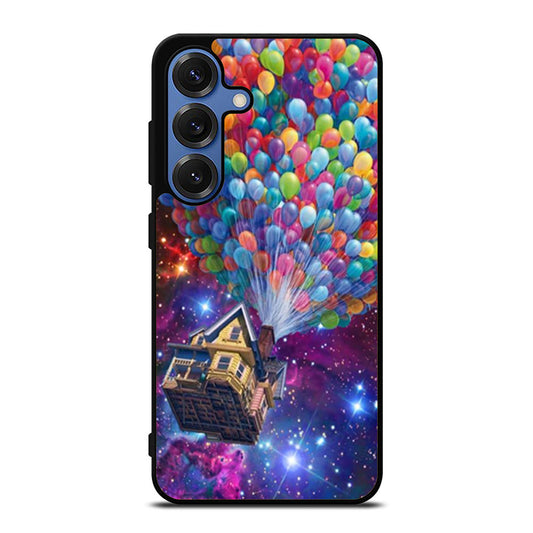 Balloons Flying House in Galaxy Nebula Samsung S25 Ultra Case