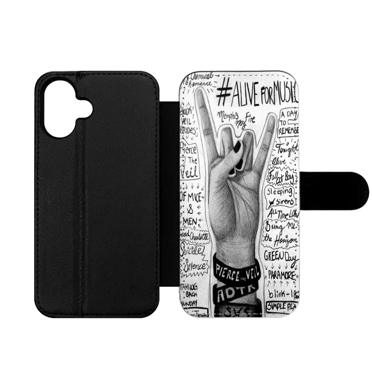 Band Collage Two Wallet iPhone Case
