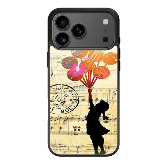 Banksy Balloon Girl Music Sheet iPhone 17 Pro Max Case