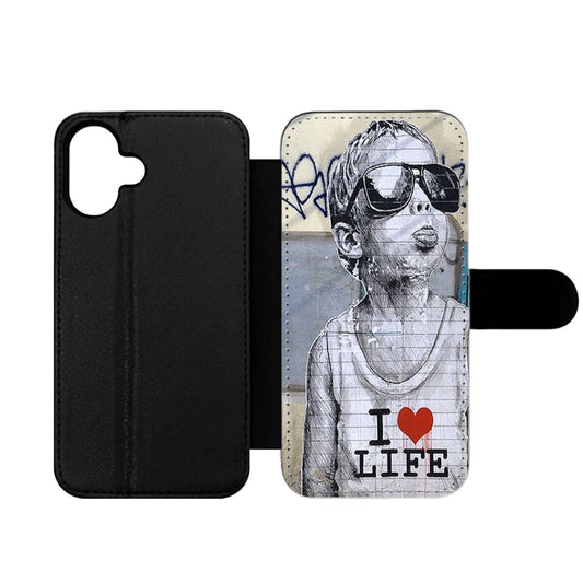 Banksy I Love Life Wallet iPhone Case