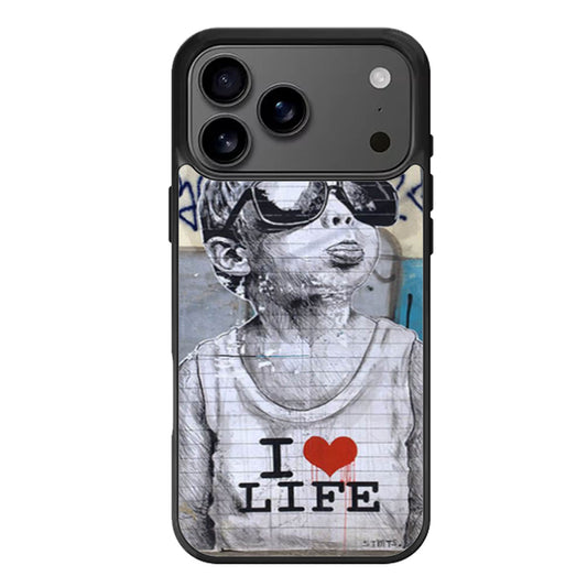 Banksy I Love my life iPhone 17 Pro Max Case