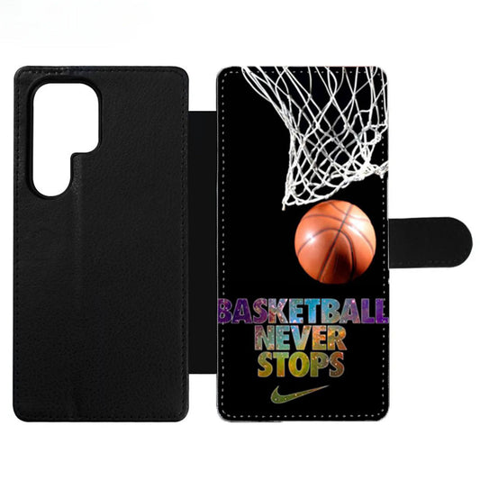 Basketball Never Stop Wallet Samsung Case