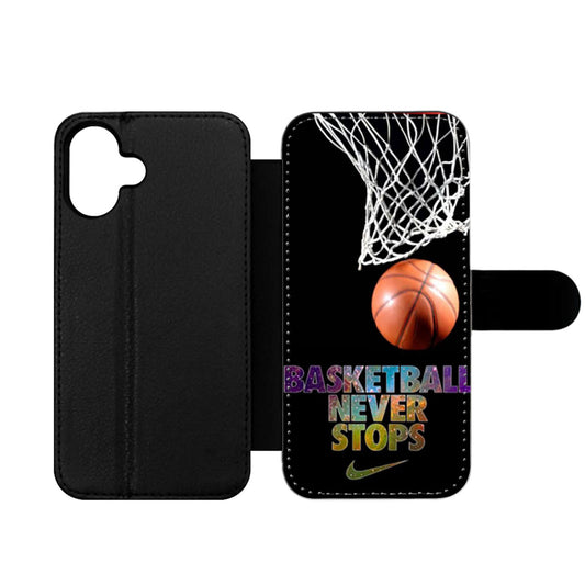 Basketball Never Stop Wallet iPhone Case
