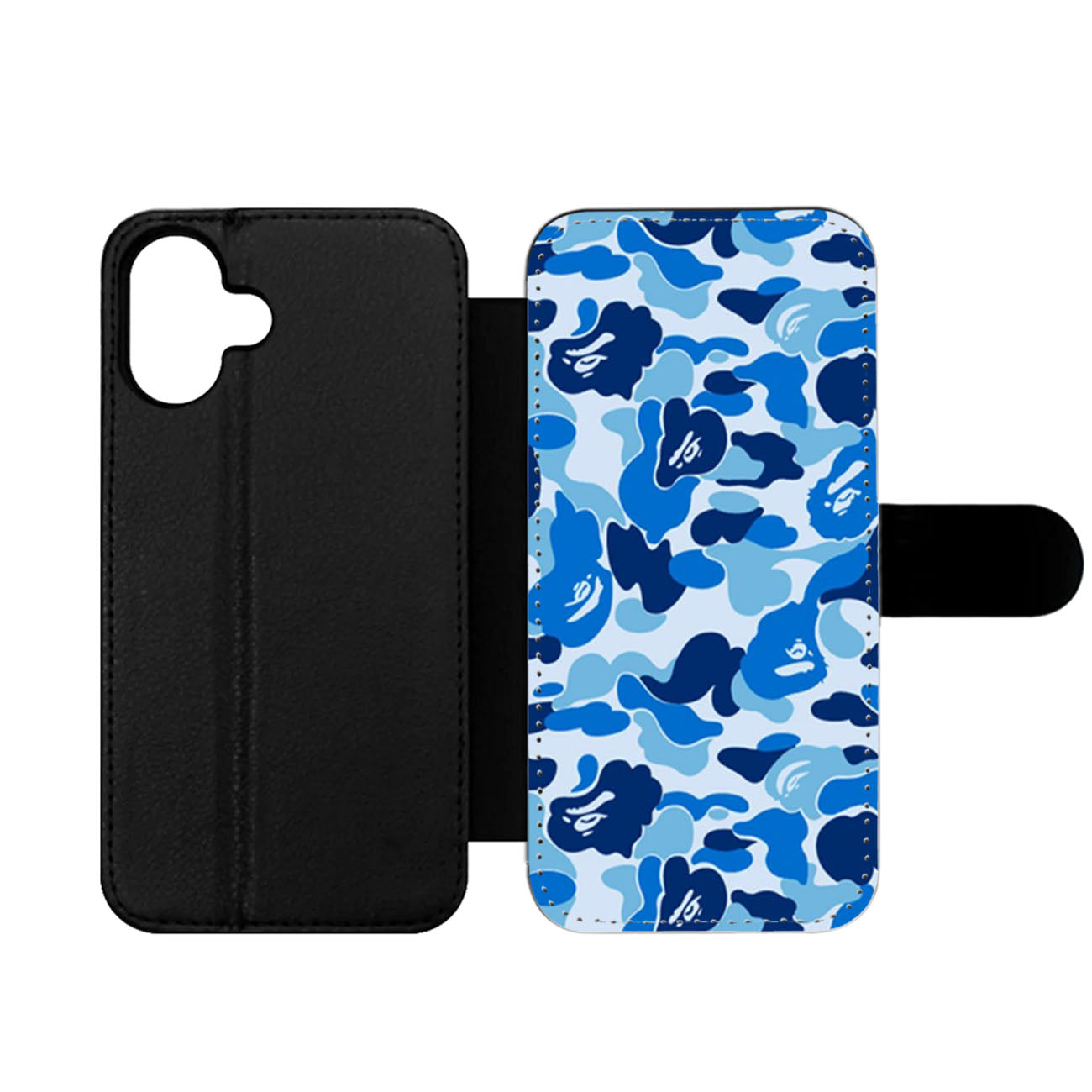 Bathing Ape Bape Blue Camo Wallet iPhone Case