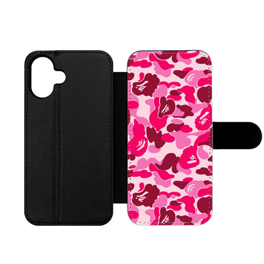 Bathing Ape Bape Pink Camo Wallet iPhone Case