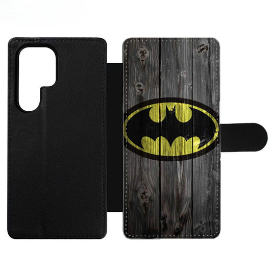 Batman Emblem Logo Wood Wallet Samsung Case