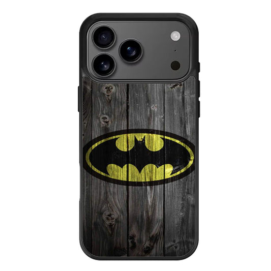 Batman Emblem Logo Wood iPhone 17 Pro Max Case