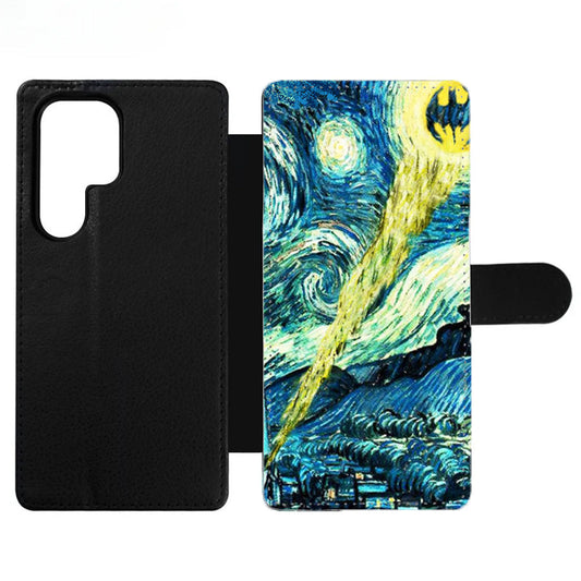 Batman Logo Starry Night Wallet Samsung Case
