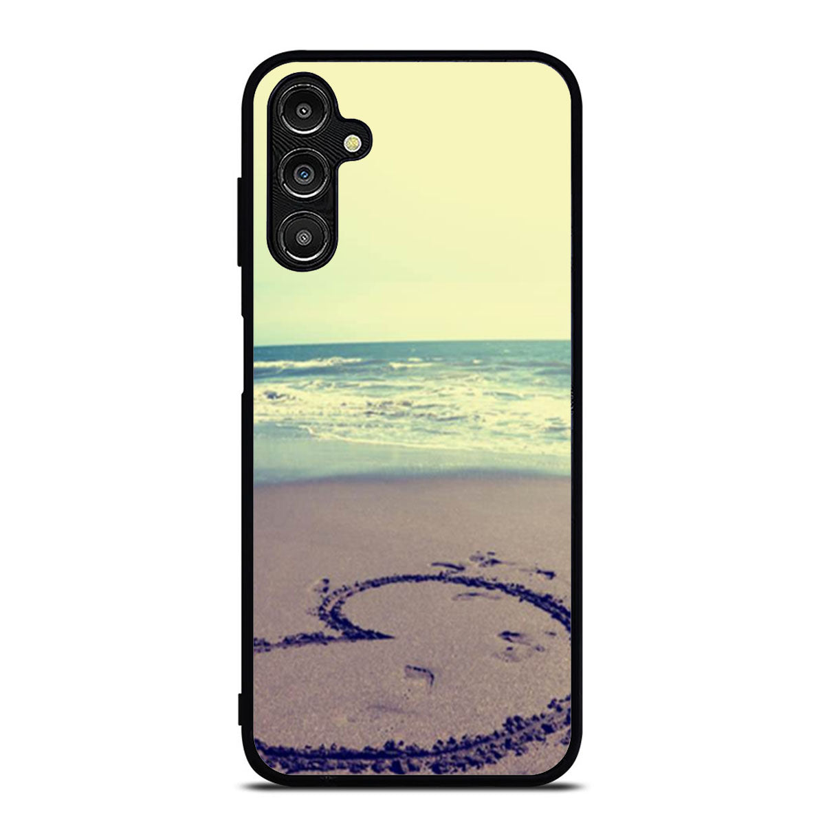 Beach Sand Heart Drawing Samsung A16 Case