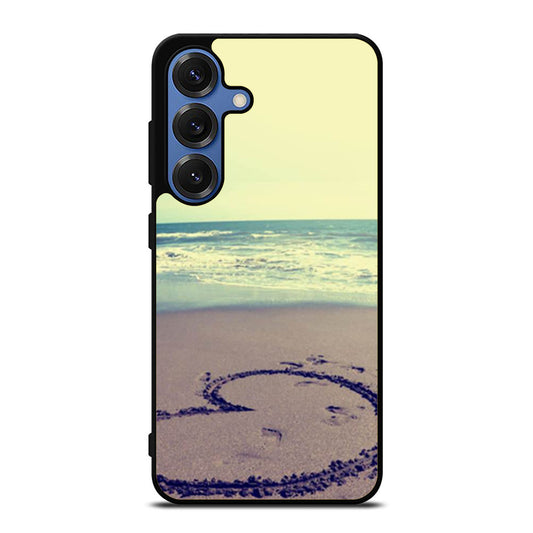 Beach Sand Heart Drawing Samsung S25 Ultra Case