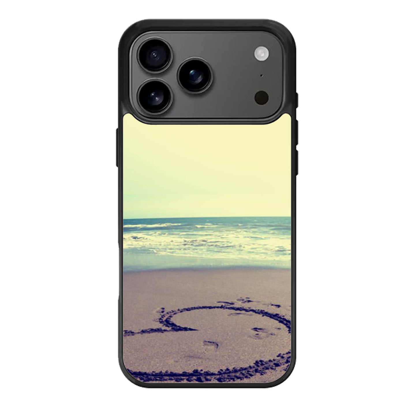 Beach Sand Heart Drawing iPhone 17 Pro Max Case