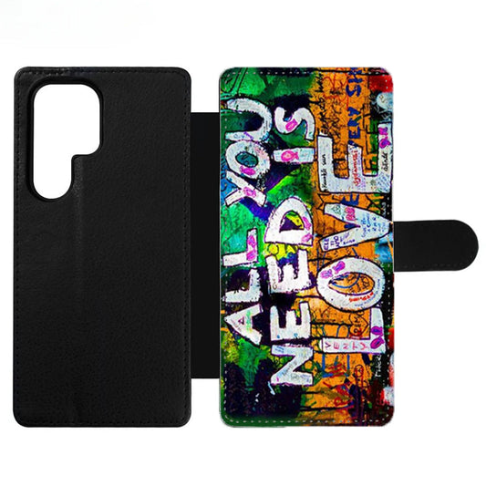 Beatles Graffiti All You Need Is Love Wallet Samsung Case
