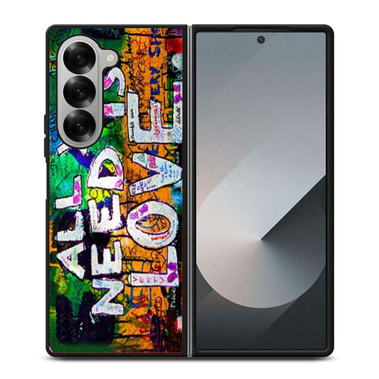 Beatles Graffiti All You Need Is Love Samsung Z Fold 6 Case