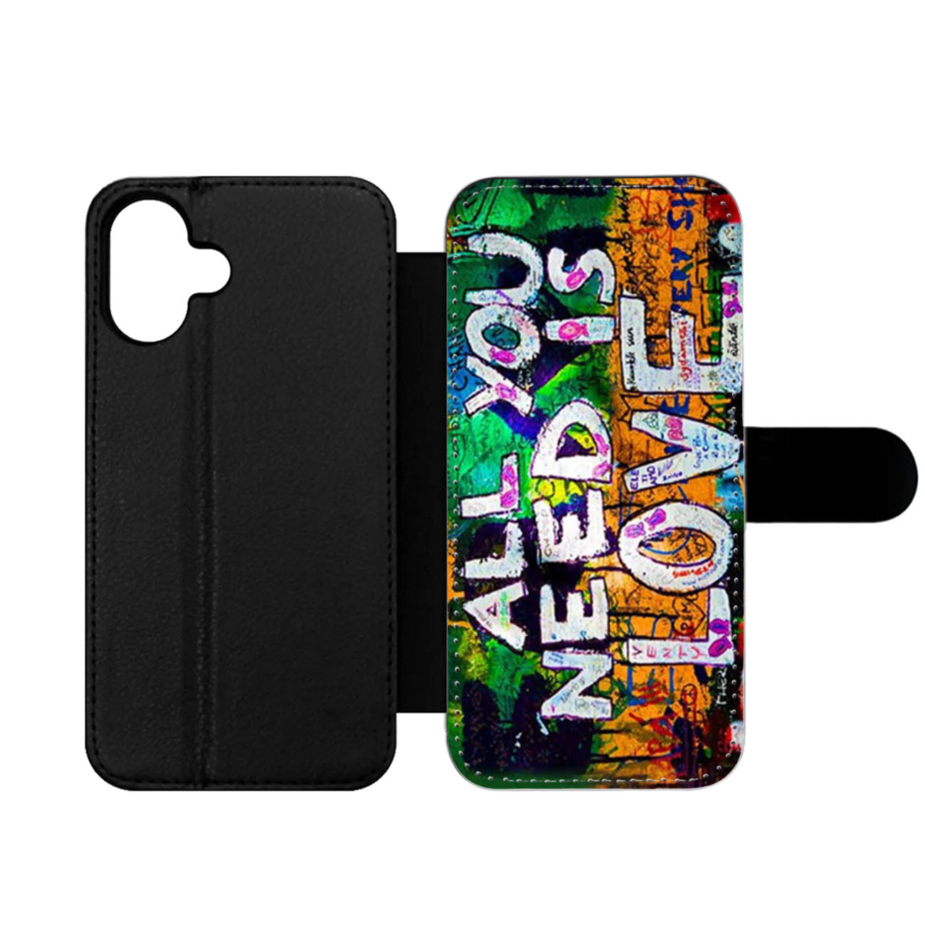 Beatles Graffiti All You Need Is Love Wallet iPhone Case