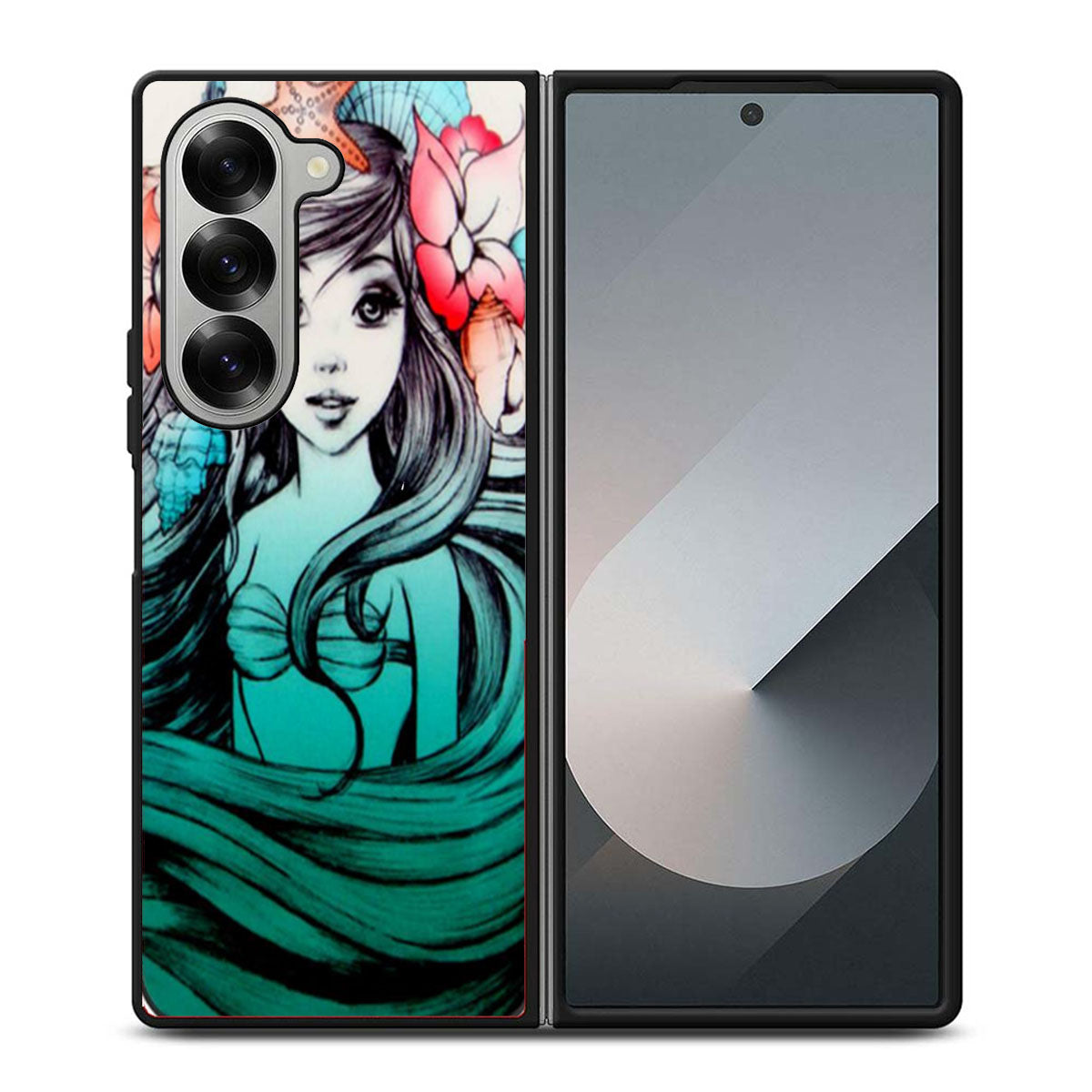 Beautiful Ariel Little Mermaid Disney Samsung Z Fold 6 Case