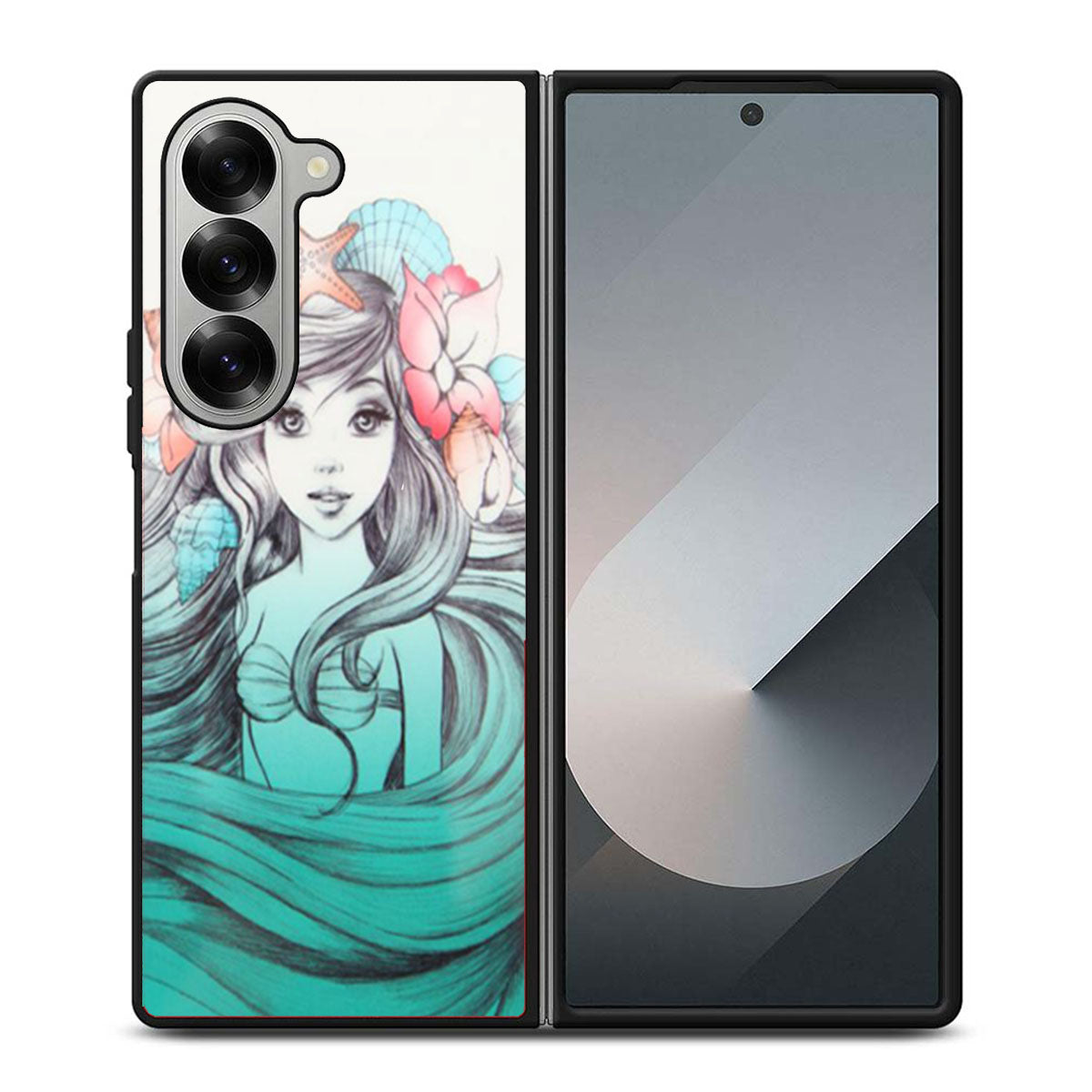 Beautiful Ariel The Little Mermaid  Samsung Z Fold 6 Case