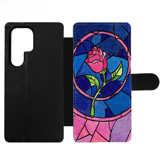 Beauty And The Beast Flower Wallet Samsung Case