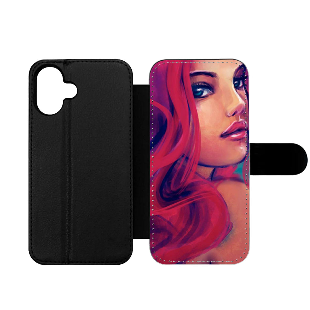 Beauty Hair Ariel Little Mermaid Wallet iPhone Case