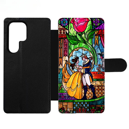 Beauty and The Beast Stained Glass Wallet Samsung Case