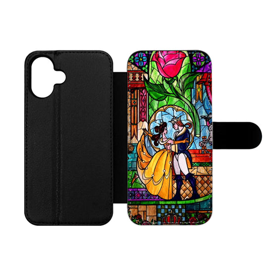 Beauty and The Beast Stained Glass Wallet iPhone Case